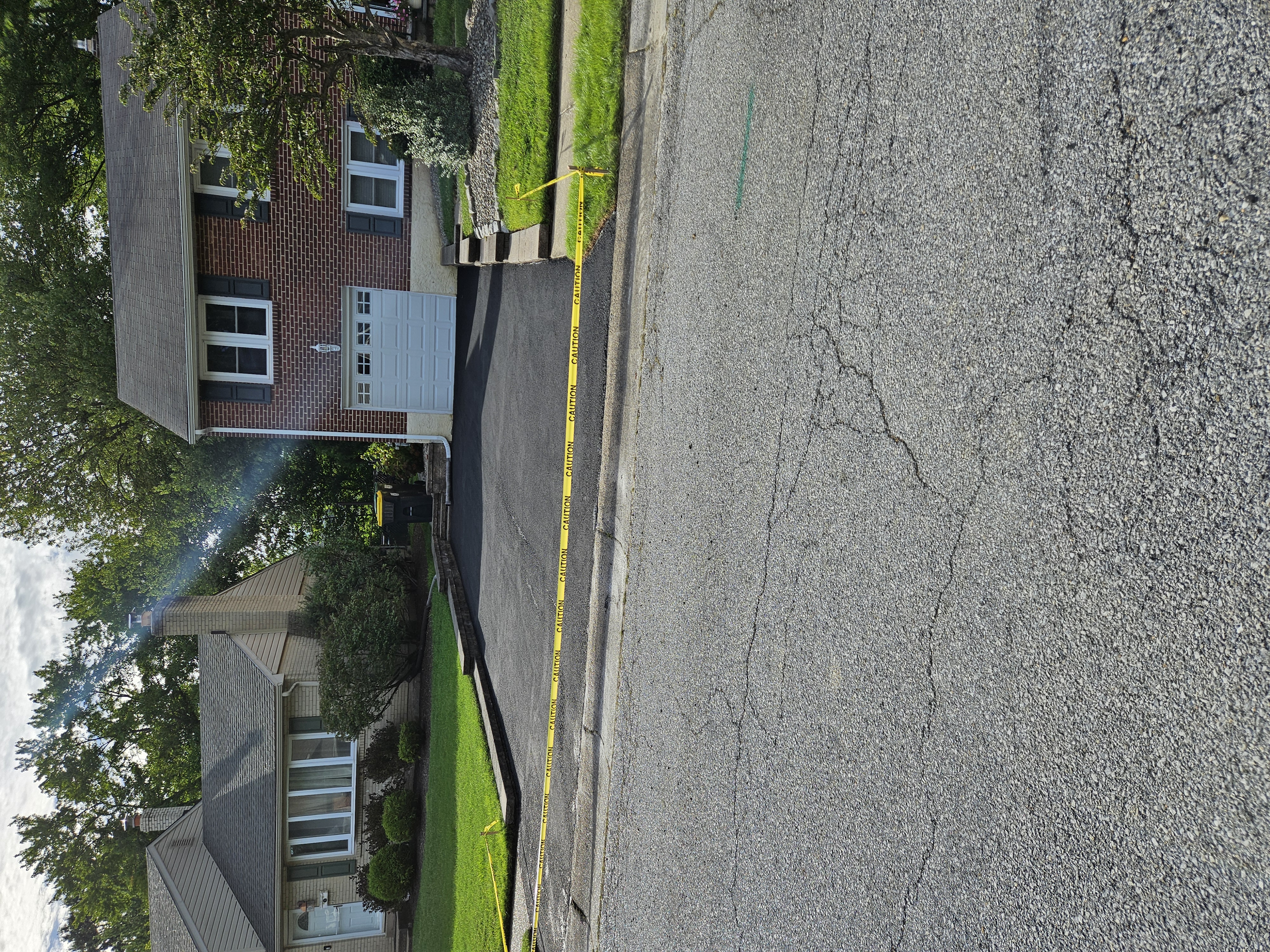 Residential driveway after sealcoating